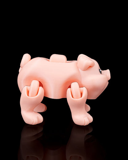 3D Printed Articulated Pig – Mini Flexible Desk Toy – 4 cm – Random Color