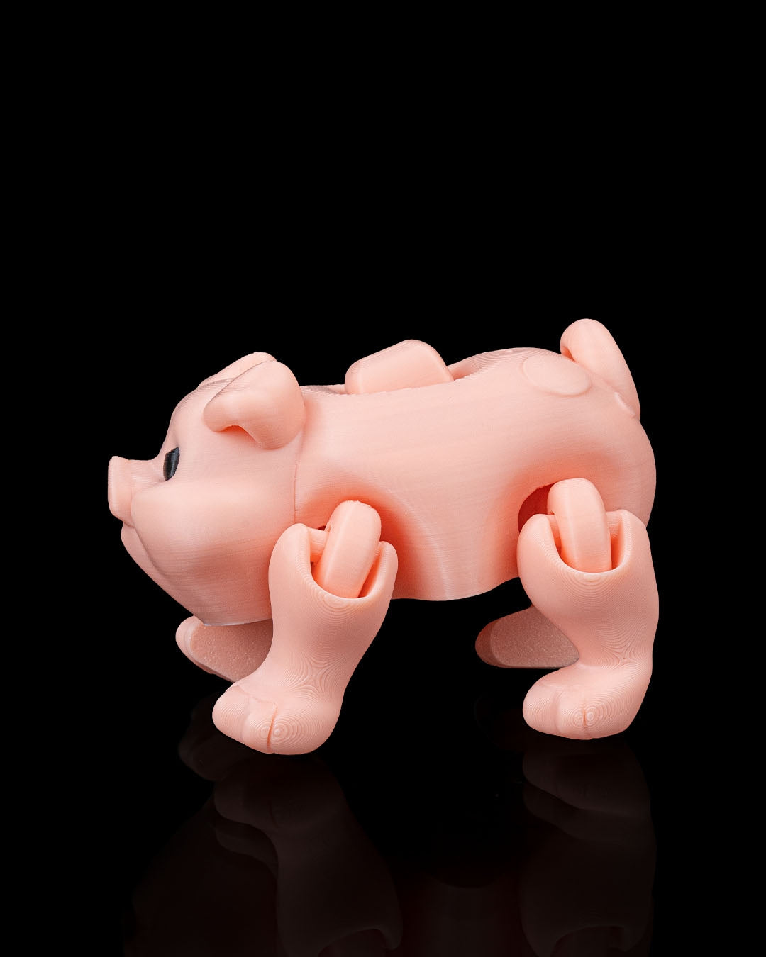 3D Printed Articulated Pig – Mini Flexible Desk Toy – 4 cm – Random Color