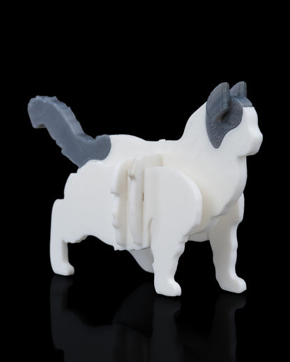 3D Printed Cat Kit - Set of 2 - Articulated PLA Model - DIY Puzzle & Unique Desk Decor