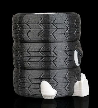 🚗 3D Printed Designer Toy: Angry Stacked Tires Figure 😤
