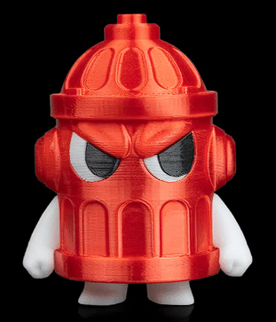 🔥 3D Printed Designer Toy: Angry Red Fire Hydrant Figure 🚒