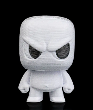 👻 3D Printed Designer Toy: Angry Blank White Figure (DIY) 🎨