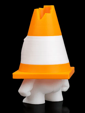 ⚠️ 3D Printed Designer Toy: Angry Traffic Cone Figure 🚧