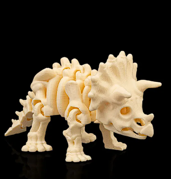 🦴 3D Printed Fossil Art: Detailed Triceratops Skeleton Figure 🦕
