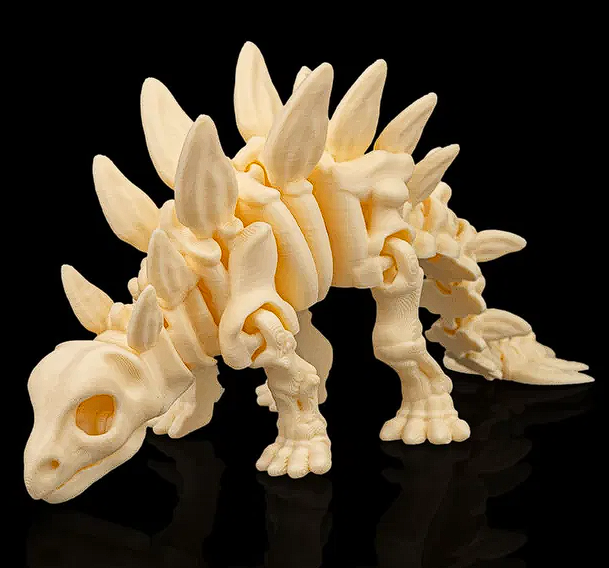🦴 3D Printed Fossil Art: Detailed Stegosaurus Skeleton Figure 🦖