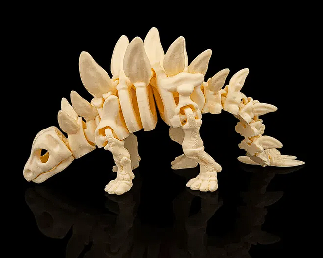 🦴 3D Printed Fossil Art: Detailed Stegosaurus Skeleton Figure 🦖