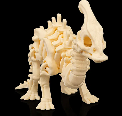 🦴 3D Printed Fossil Art: Detailed Parasaurolophus Skeleton Figure 🦖