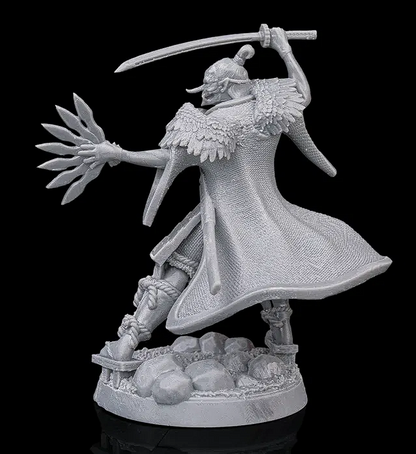 👹 3D Printed Samurai Demon (Oni) Miniature - 32mm Scale Resin Figure ⚔️