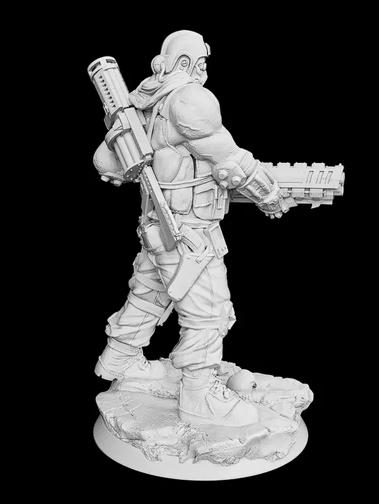 🦾 3D Printed Cyberpunk / Futuristic Soldier Miniature - 54mm Scale Resin Figure 💥