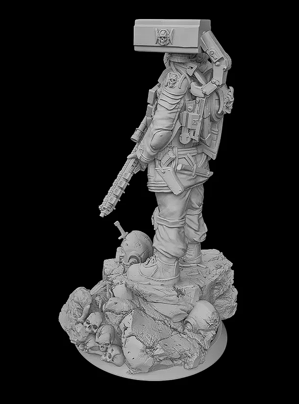 ELITE TACTICAL Soldier Miniature 32\text{ mm} - Tabletop Gaming Scale - High-Definition Black Gray Resin