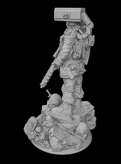 ELITE TACTICAL Soldier Miniature 32\text{ mm} - Tabletop Gaming Scale - High-Definition Black Gray Resin