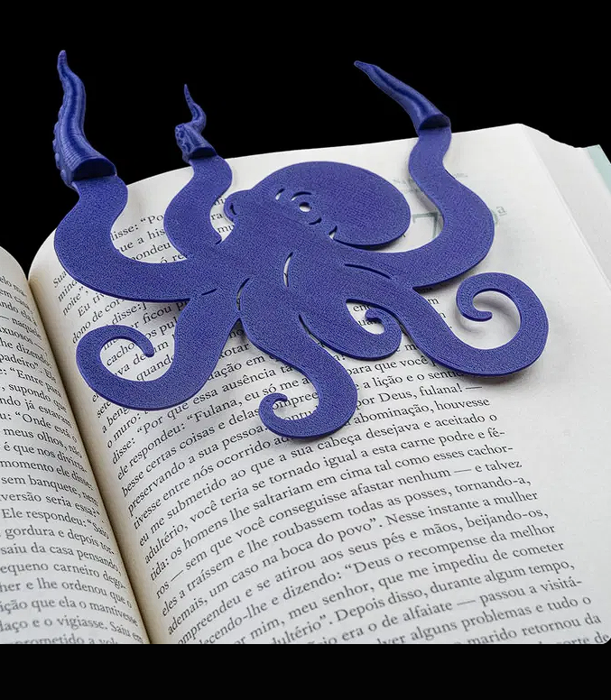 3D Printed Octopus Bookmark & Page Holder - Nautical Blue
