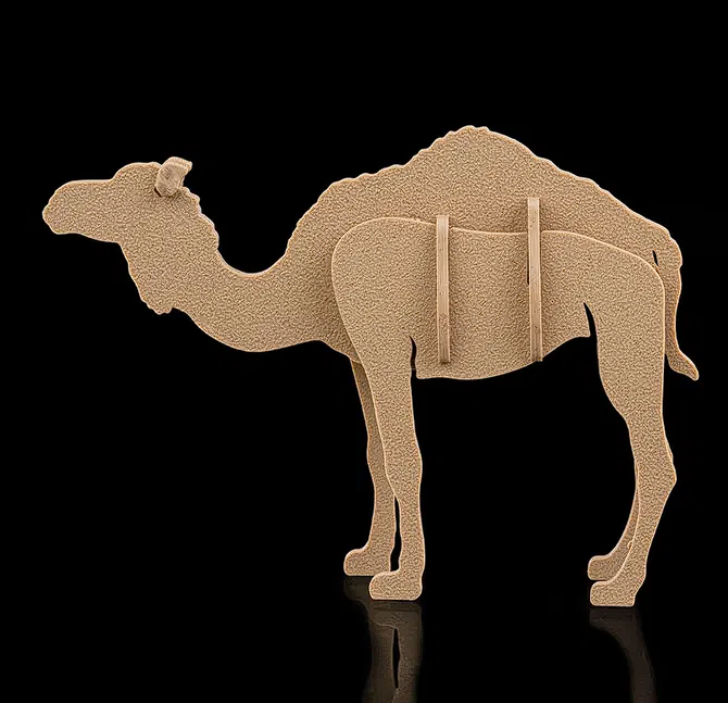 Camel Kit Card Model 3D | Desert Animal Decor | Easy Assembly PLA Puzzle Gift