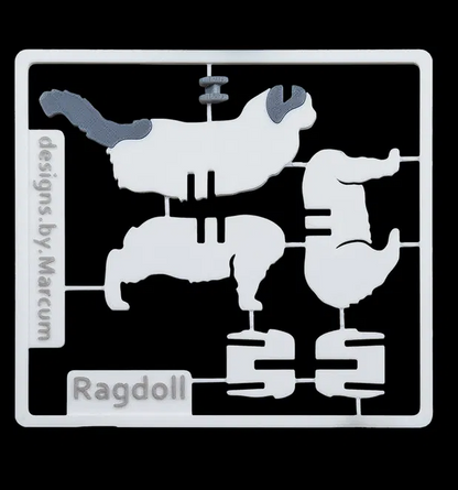 Ragdoll Cat Kit Card Model 3D | Feline Decor | Easy Assembly PLA Puzzle Gift