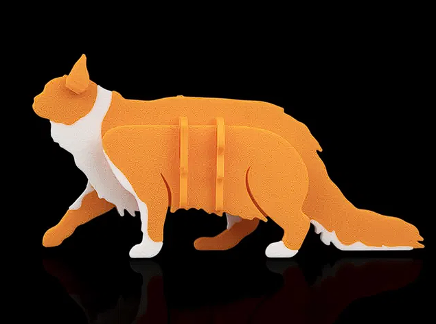 Maine Coon Cat Kit Card Model 3D | Feline Decor | Easy Assembly PLA Puzzle Gift