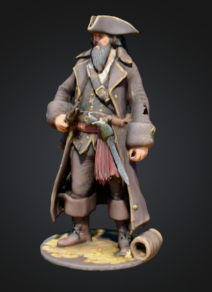 3D Printed Pirate Miniature – Resin Figurine – Tabletop RPG / Display Model – 5 inch