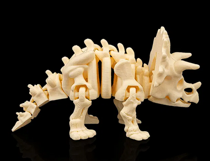 🦴 3D Printed Fossil Art: Detailed Triceratops Skeleton Figure 🦕