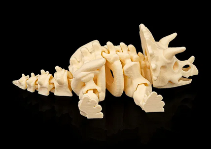 🦴 3D Printed Fossil Art: Detailed Triceratops Skeleton Figure 🦕