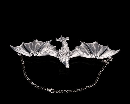 Fantasy Dragon Necklace – Articulated Wings – 3D Printed Gothic Statement Jewelry
