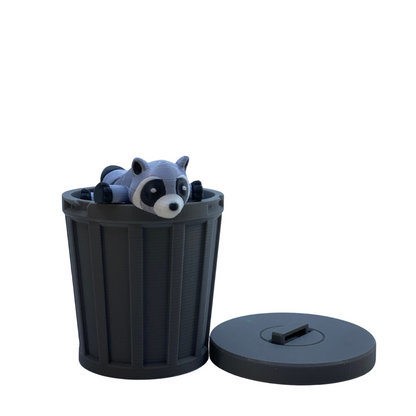 Articulated Raccoon with Trash Can | 3D Printed | Flexible Toy | Collectible