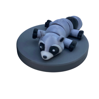 Articulated Raccoon with Trash Can | 3D Printed | Flexible Toy | Collectible