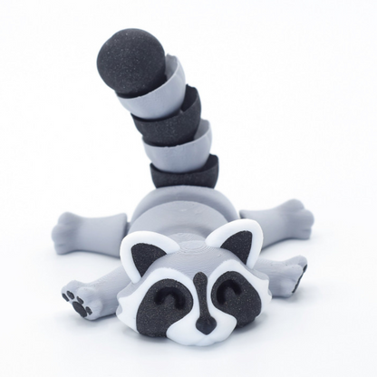 Mini Trash Can with Articulated Raccoon – 3D Printed Decorative Desk Bin – Fun Movable Trash Panda Collectible – BuildInk (Small - 2.5" Trash Can, 4.3" Raccoon)