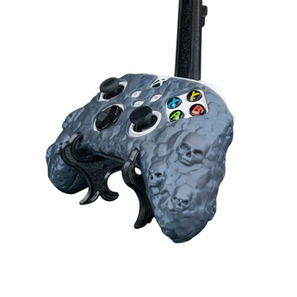 BuildInk Skull Grip Shell for PS5 & Xbox Controllers – 3D Printed Textured Cover with Ergonomic Grip – Gothic Skull Design – Custom Gaming Accessory