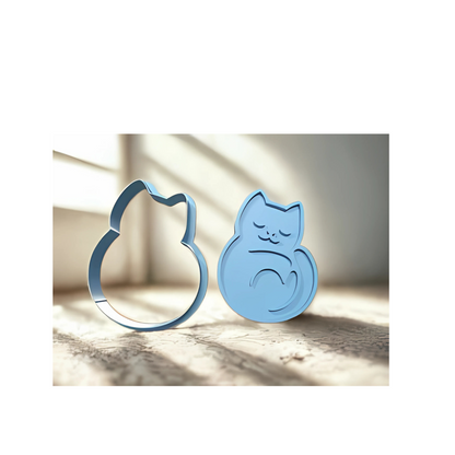 Cute Cat Cookie Cutters – Set of 4 Kawaii Kitty Shapes – Random Colors – 3D Printed Plastic – Perfect for Baking, Fondant, Crafts, and Gifts