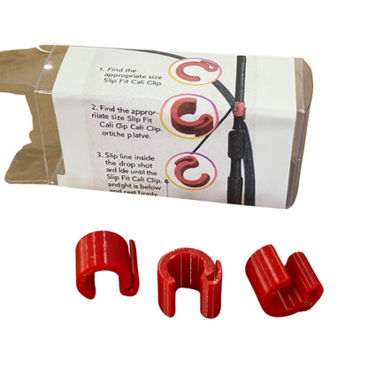 3-Pack 3D Printed Fishing Rod Line Clips – Red Snap-On Drop Shot Holders – Universal Fit