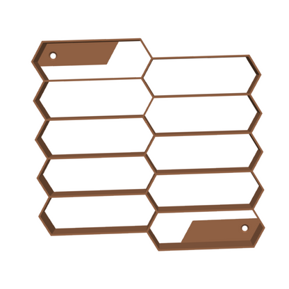 3D Printed Hexagonal Hot Wheels Shelf – Wall Mounted Display Rack – Multiple Color Options