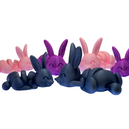 🐰 Mini 3D Printed Bunny Set – 2 Bunnies (One Big, One Small) – Random Colors