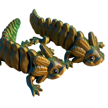 Articulated Axolotl 3D Printed Figure - Set of 2 - Flexible & Collectible Toy - Handmade Gift