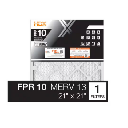 21 in. x 21 in. x 1 in. High-Performance HVAC Air Filter – MERV 8 to 13 | 90-Day Lifespan (1 Pack)