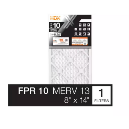 8 in. x 14 in. x 1 in. High-Performance HVAC Air Filter – MERV 8 to 13 | 90-Day Lifespan (1 Pack)