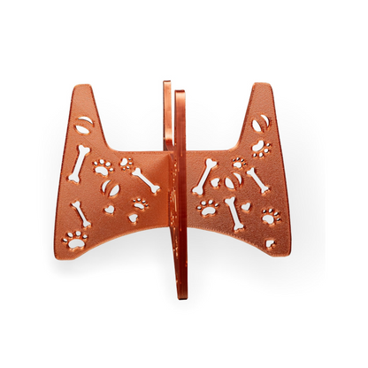 Raised Dog Bowl Stand – Pet Feeder Base with Bone & Paw Design – Easy to Assemble – 3D Printed Plastic