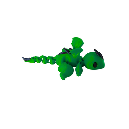 2 Pack Articulating Mystery Baby Dragon | 3D Printed Flexible Fidget Toy