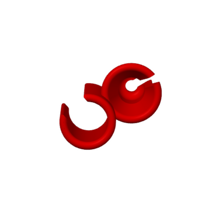 BuildInk™ Red PETG Rod Clip Set – 3-Pack Assorted Sizes – 3D Printed Fishing Pole Holders / Line Guides