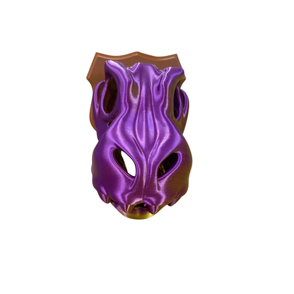 BuildInk™ 3D Printed T-Rex Wall Mount – Articulated Dinosaur Skull Trophy – Unique Gold or Purple PLA – Decorative Wall Art