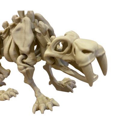 3D Printed Articulated Dinosaur Skeleton – Flexible Collectible Fossil Model – Handmade PLA Desk Display