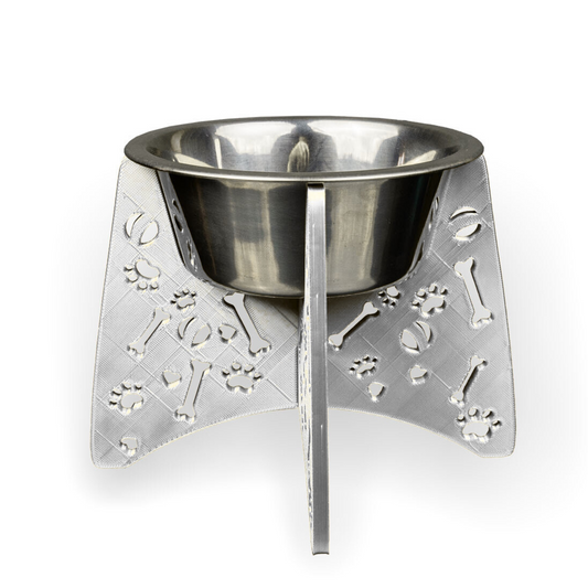 3D Printed Elevated Dog Bowl Stand – Fits 8.5" Bowls – Semi-Clear – Raised Feeder (Single Piece)