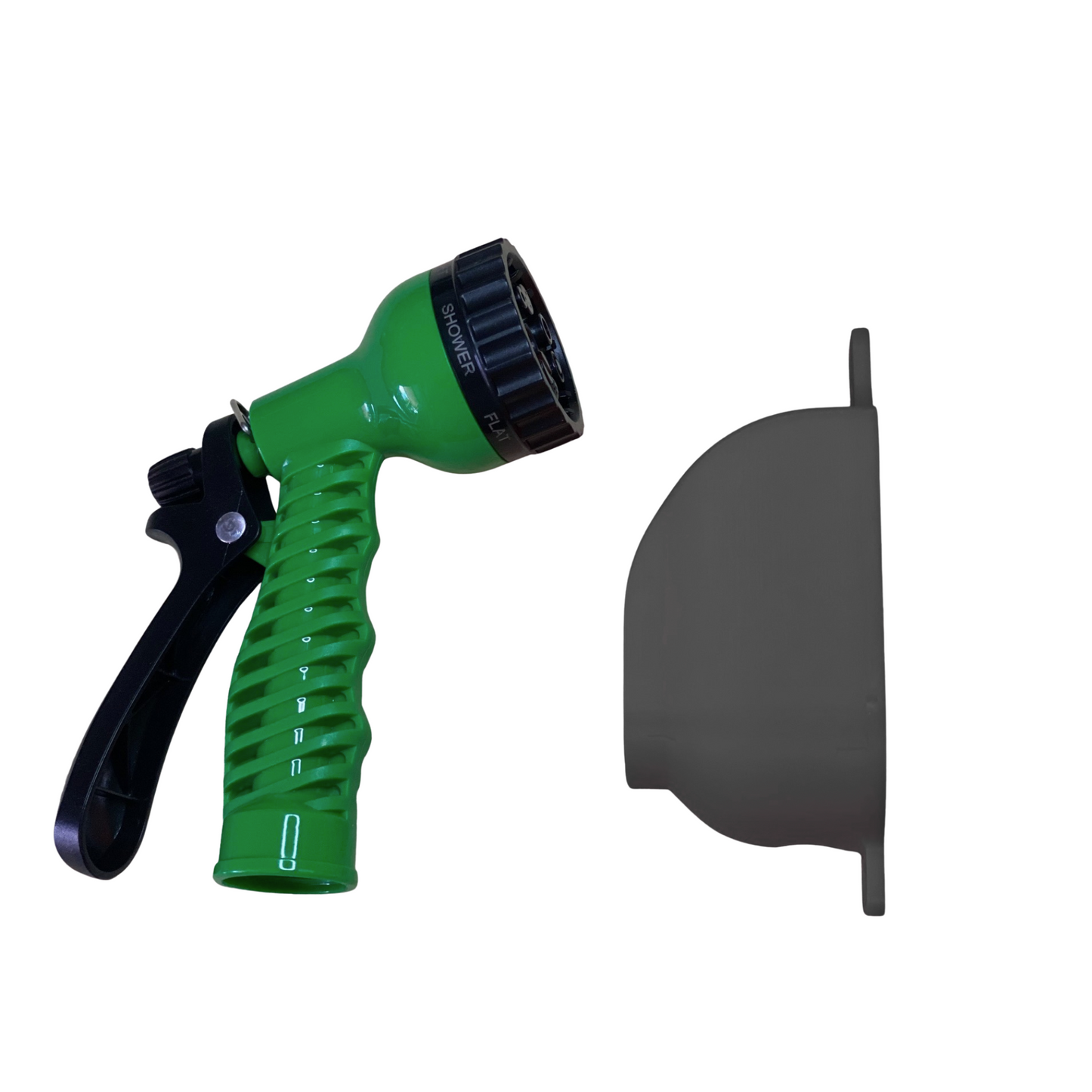 Garden Hose Nozzle (3 Colors) with 3D Printed Wall Mount Holder – Multiple Holder Colors – Choose Your Color or Random