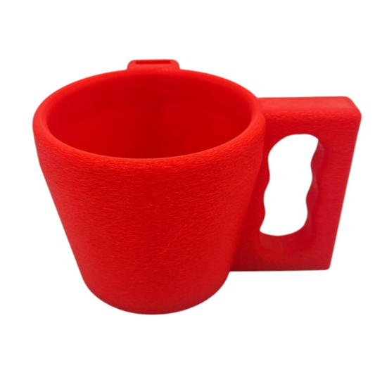Ice Cream Pint Holder with Spoon Slot – Cozy Grip with Fuzzy Texture – Fits Standard Pints – Ergonomic Handle (Red)