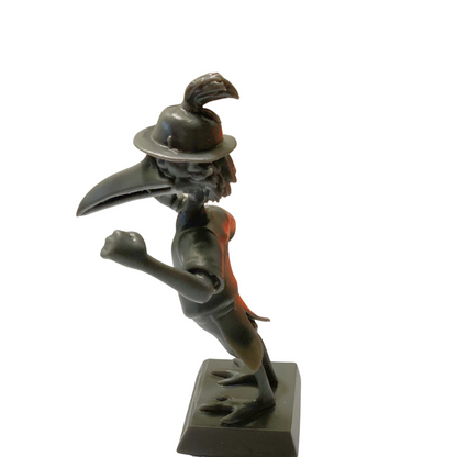 Resin Figurine – Cartoon Crow Character with Hat – 4" Tall Collectible Statue