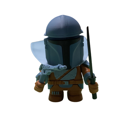 3D-Printed Mandalorian-Style Bounty Hunter Figurine – DECORATIVE DISPLAY ONLY (NOT A TOY)