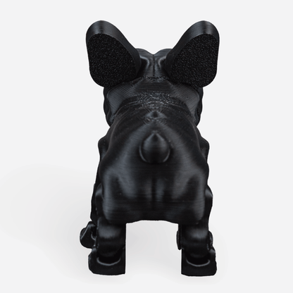 3D Printed Bulldog Figurine Black & White – Handmade Dog Decor 4 Inch