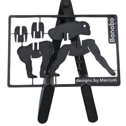 Bonobo 3D Kit Card - Gorilla Model Assembly - 3D Printed Collectible Figure - Choose Your Color