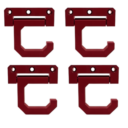 Wall-Mounted Fishing Rod Holders - 3D Printed PETG Red 4-Pack