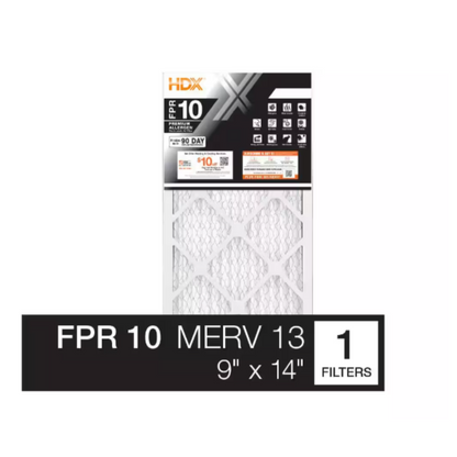 9 in. x 14 in. x 1 in. High-Performance HVAC Air Filter – MERV 8 to 13 | 90-Day Lifespan (1 Pack)
