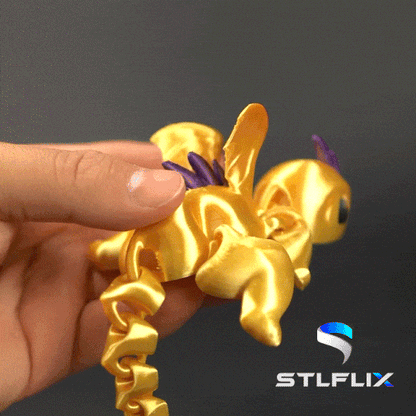 2 Pack Articulating Mystery Baby Dragon | 3D Printed Flexible Fidget Toy