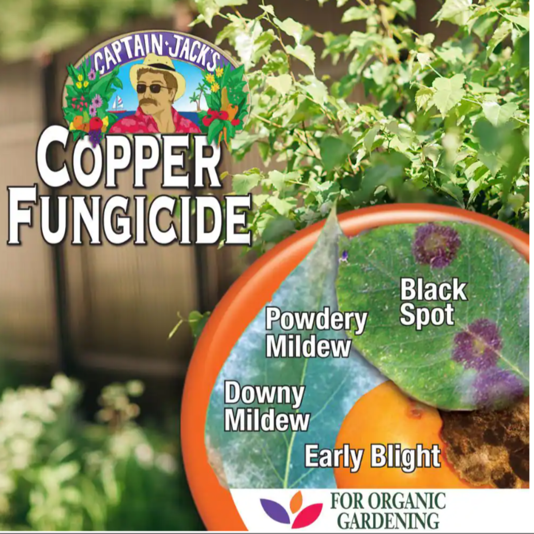 Captain Jack's Organic Shield Copper Fungicide,32 oz. Ready-to-Use Spray for Organic Gardening, Controls Common Diseases